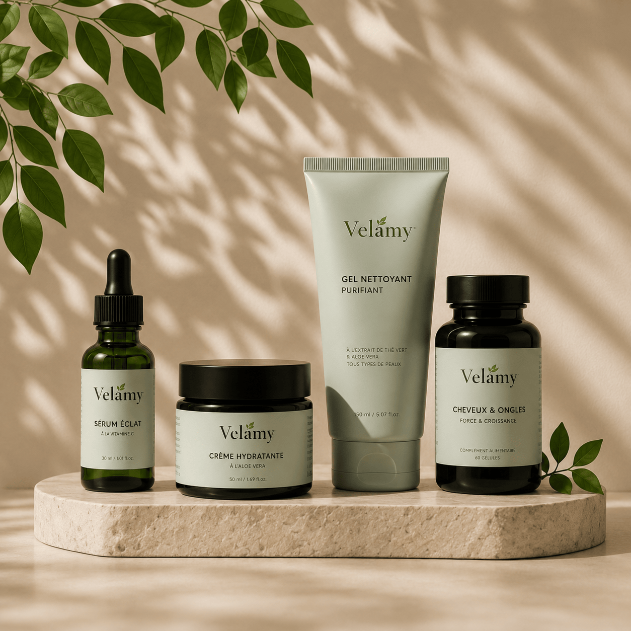 Image de produits Velamy, compléments alimentaires et soins de beauté naturels pour le bien-être au quotidien au Maroc