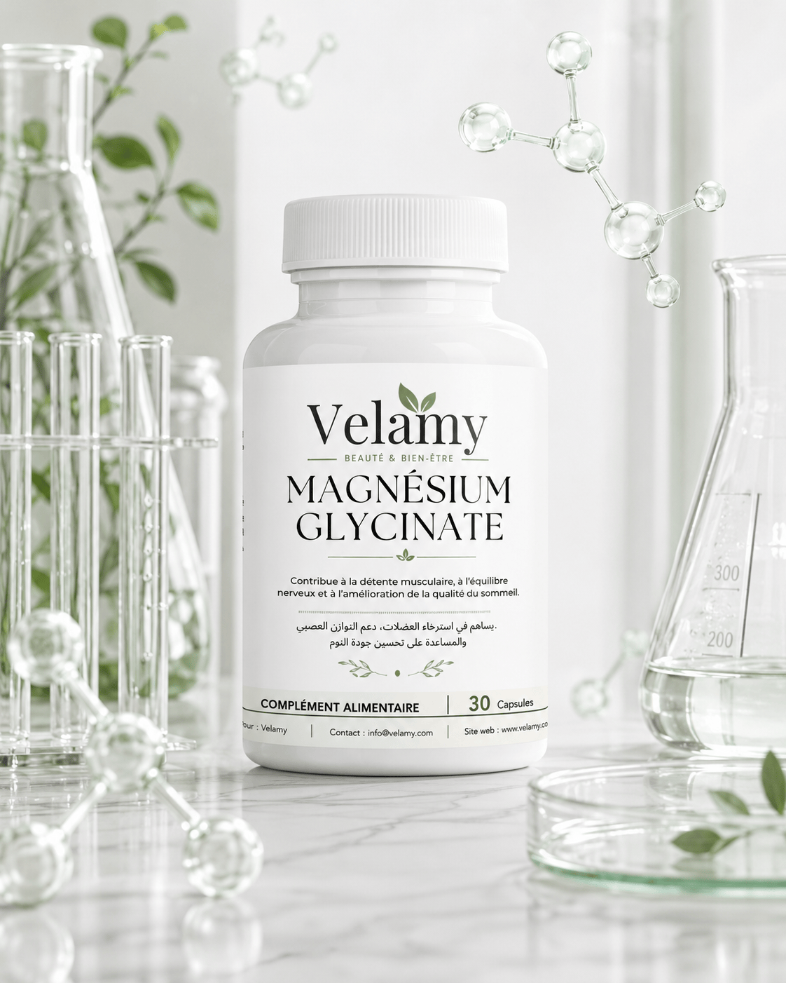 Velamy Magnésium Glycinate 500 mg Complément alimentaire Sommeil & Relaxation